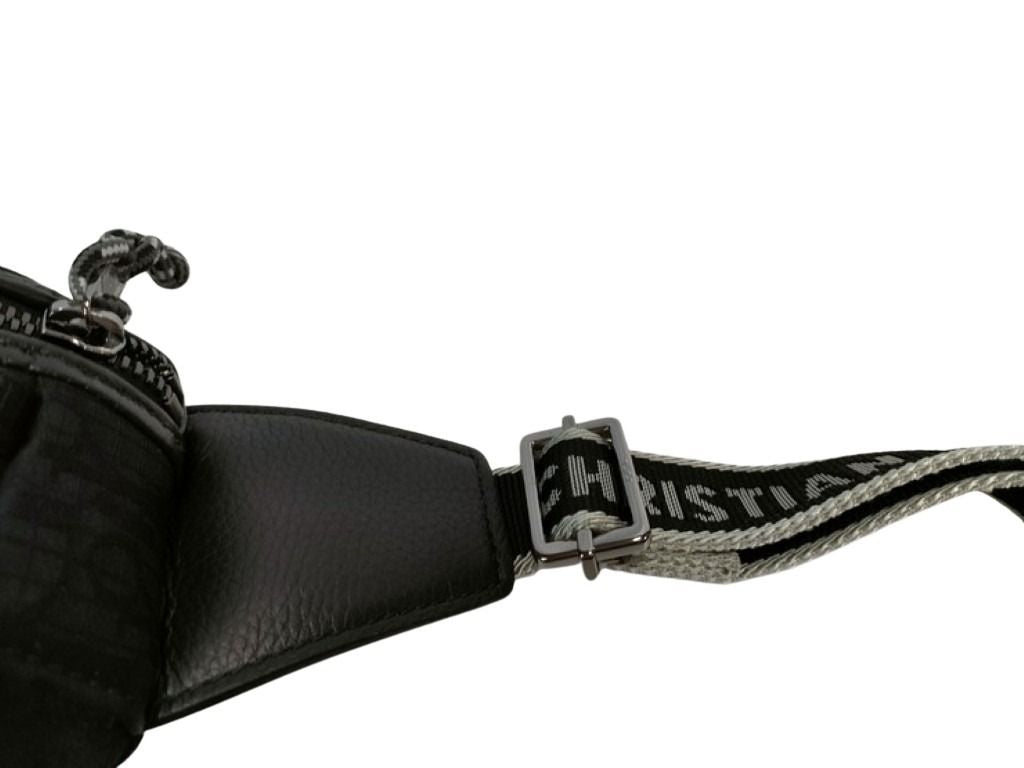 Christian Dior クリスチャンディオール ボディバッグ DIOR SCARAB スカラベ オブリーク ブラック系 キャンバス レザー ユニセックス ウエストバッグ シルバー金具 超美品