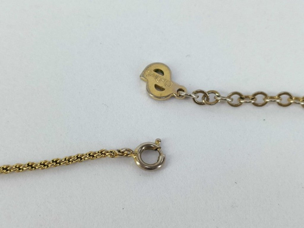 Christian Dior クリスチャンディオール ネックレス CDロゴ ツイストサークル ゴールド系 メタル レディース