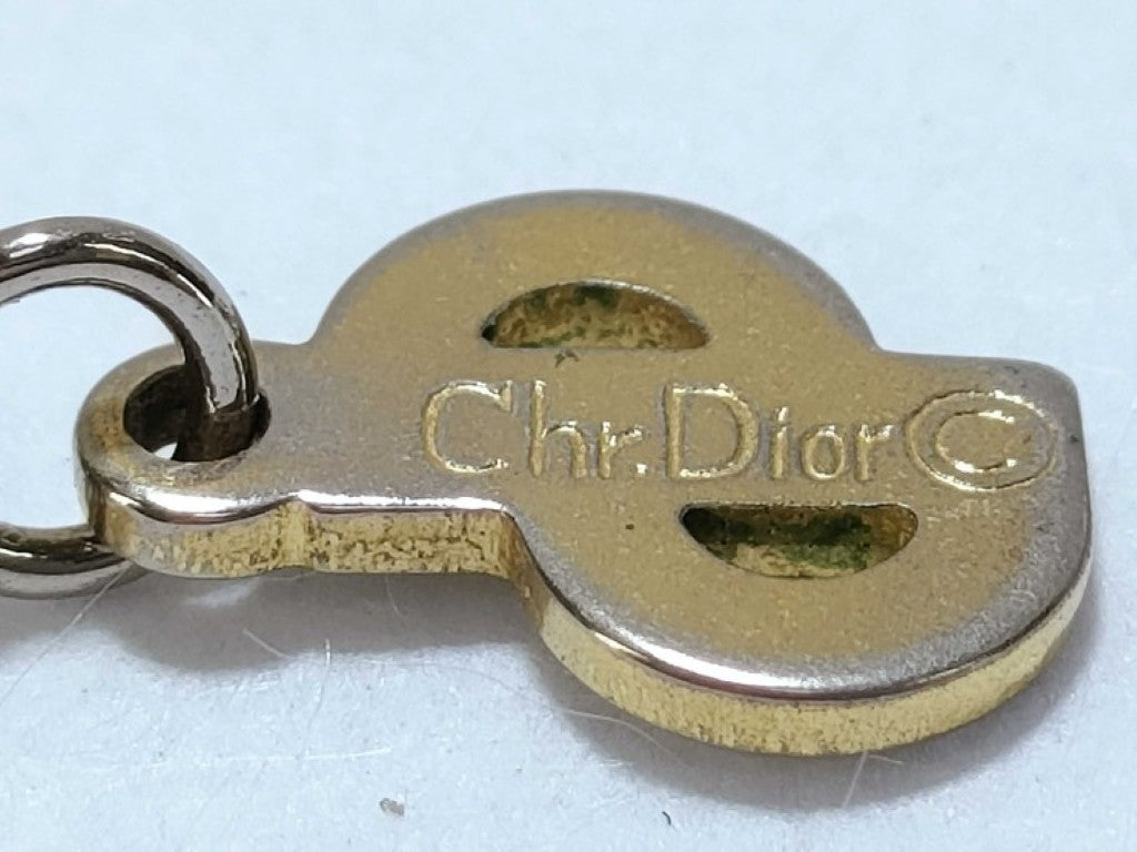 Christian Dior クリスチャンディオール ネックレス CDロゴ ツイストサークル ゴールド系 メタル レディース