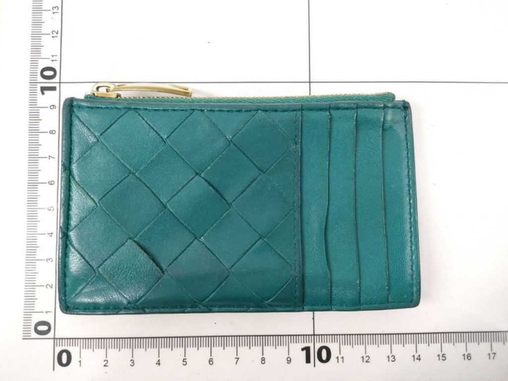 BOTTEGA VENETA ボッテガヴェネタ コインケース イントレチャート フラグメントケース グリーン系 レザー ユニセックス カードケース ゴールド金具
