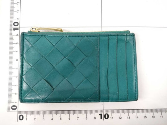 BOTTEGA VENETA ボッテガヴェネタ コインケース イントレチャート フラグメントケース グリーン系 レザー ユニセックス カードケース ゴールド金具