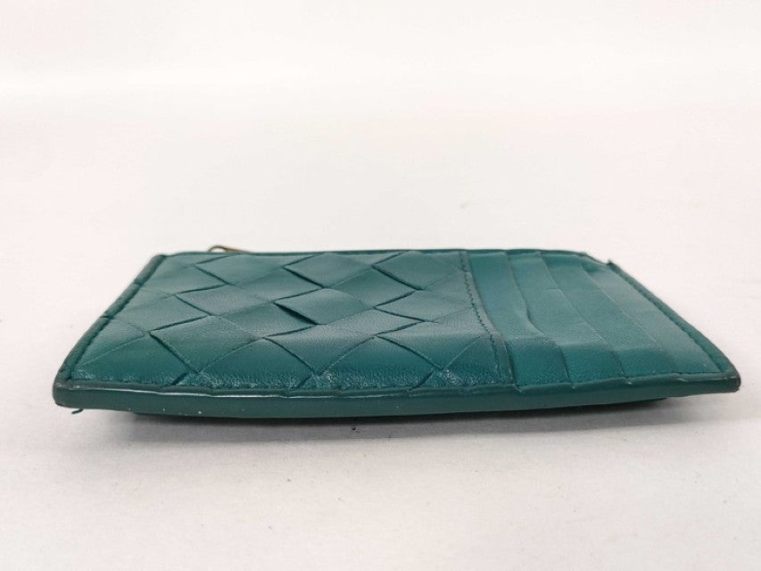 BOTTEGA VENETA ボッテガヴェネタ コインケース イントレチャート フラグメントケース グリーン系 レザー ユニセックス カードケース ゴールド金具