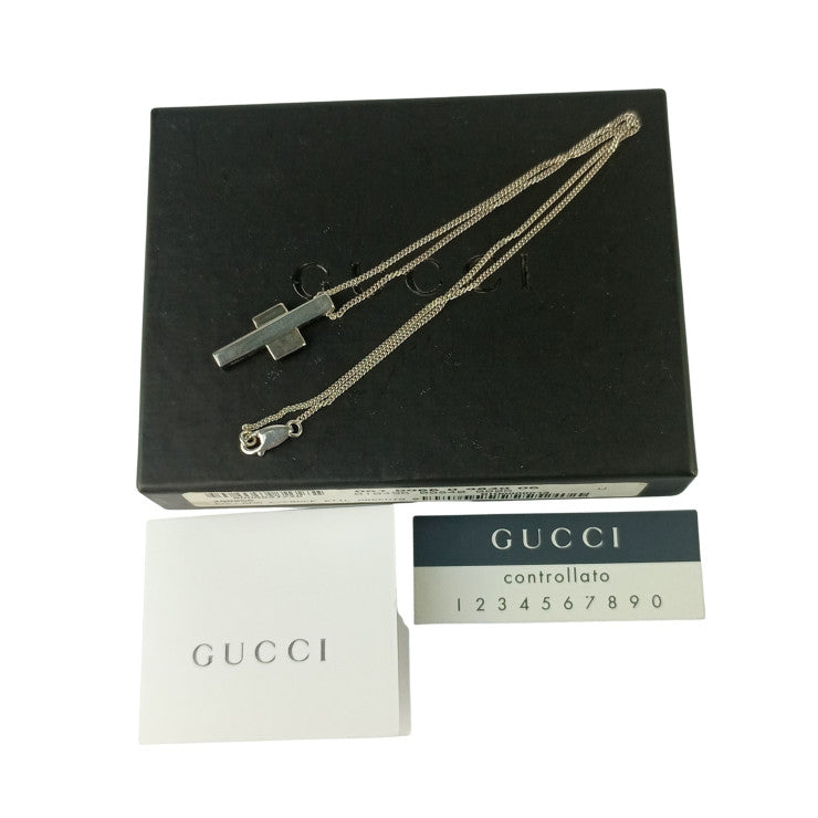 GUCCI グッチ ネックレス クロス シルバー系 SV925 ユニセックス 十字架 美品