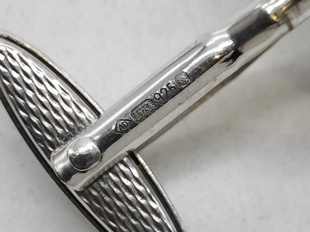 dunhill ダンヒル カフス ホイール モチーフ シルバー ブルー系 SV925 メンズ カフリンクス 美品