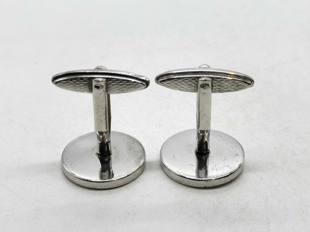 dunhill ダンヒル カフス ホイール モチーフ シルバー ブルー系 SV925 メンズ カフリンクス 美品