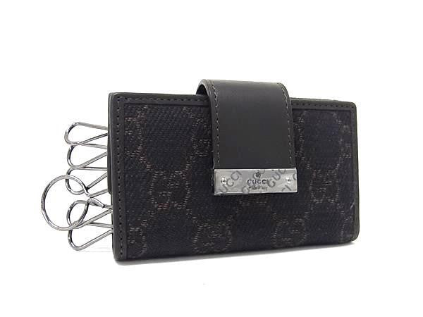 GUCCI グッチ キーケース 6連キーケース 74212 ダークブラウン系 GGキャンバス レザー ユニセックス 超美品