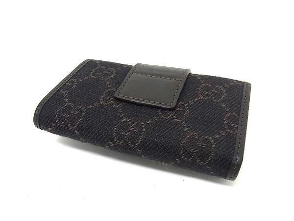 GUCCI グッチ キーケース 6連キーケース 74212 ダークブラウン系 GGキャンバス レザー ユニセックス 超美品