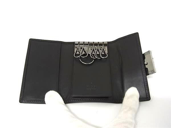 GUCCI グッチ キーケース 6連キーケース 74212 ダークブラウン系 GGキャンバス レザー ユニセックス 超美品