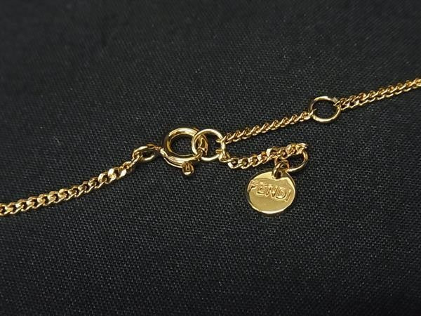 FENDI フェンディ ネックレス フェンディ ファースト ネックレス 8AH718 ゴールド系 メタル ラインストーン レディース ペンダント 美品
