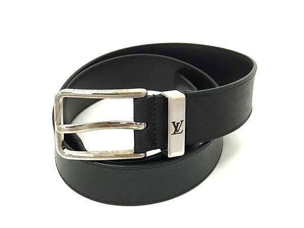 LOUIS VUITTON ルイヴィトン ベルト タイガ サンチュール ポンヌフ M0000 アルドワーズ(ブラック系) タイガ メンズ シルバー金具 美品
