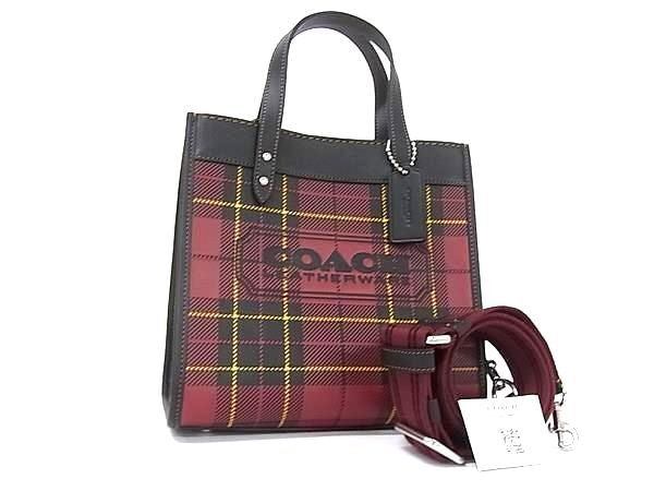 COACH コーチ ハンドバッグ フィールド トート 22 CG192 レッド x ブラック系 レザー レディース 2WAY ショルダーバッグ シルバー金具 新品未使用展示品