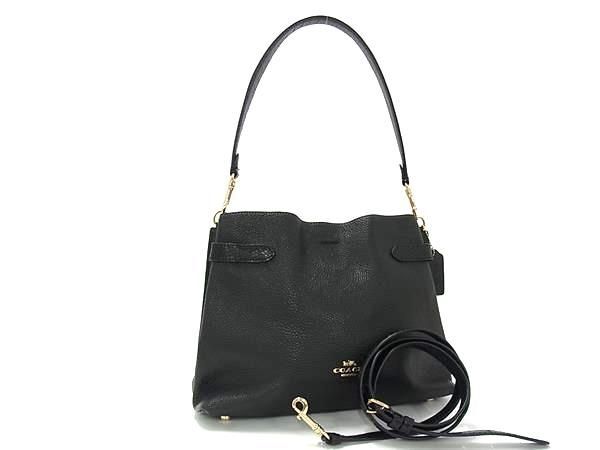COACH コーチ ハンドバッグ ハンナ CH537 ブラック レザー パイソン型押しレザー レディース 2WAY ゴールド金具 美品
