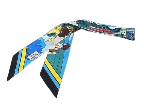HERMES エルメス リボンスカーフ ツイリー マルチカラー シルク100% レディース WOW ワウ 超美品