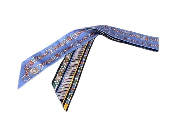 HERMES エルメス リボンスカーフ ツイリー マルチカラー シルク100% レディース Harnais en Rosace ハーネスの薔薇窓 新古未使用展示品