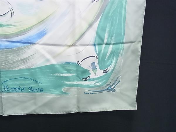 HERMES エルメス スカーフ カレ90 マルチカラー シルク100% レディース Smiles in Third Millenary 三千年紀の微笑 美品