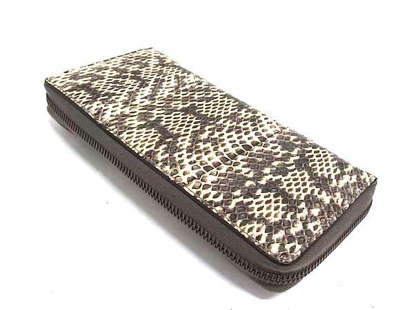GUCCI グッチ 財布 クイーンマーガレット 476069 ブラウン系 パイソン ユニセックス ラウンドファスナー 長財布 超美品