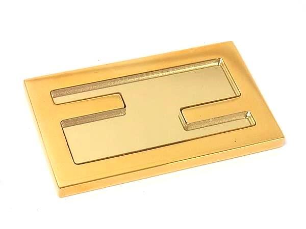 FENDI フェンディ キーホルダー ズッキーノ 7AS049 ブラウン レザー レディース ミラーホルダー ゴールド金具 美品