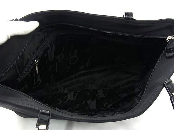 SALVATORE FERRAGAMO フェラガモ トートバッグ ヴァラ AU21 9327 ブラック系 キャンバス レディース ショルダーバッグ 美品