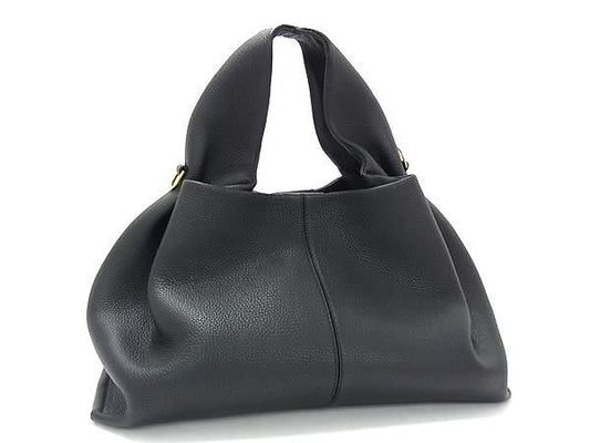 POLENE ポレーヌ ハンドバッグ ヌメロ ヌフ ブラック系 レザー レディース ゴールド金具 美品