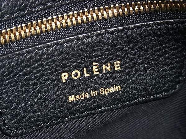 POLENE ポレーヌ ハンドバッグ ヌメロ ヌフ ブラック系 レザー レディース ゴールド金具 美品