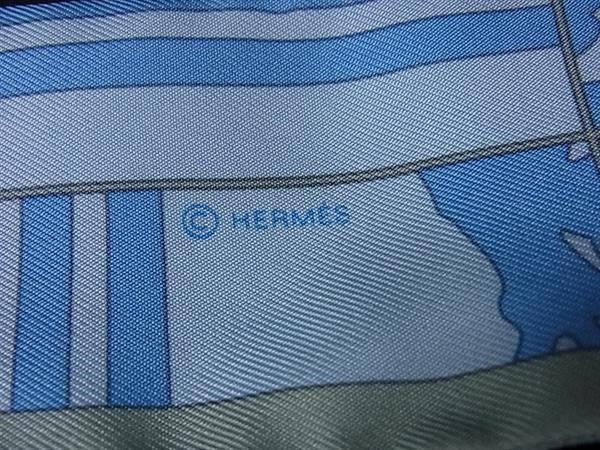 HERMES エルメス リボンスカーフ ツイリー ライトブルー系×マルチカラー シルク100% レディース BRIDES de GALA 式典用馬勒 超美品