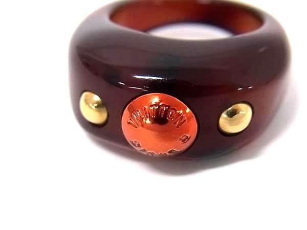 LOUIS VUITTON ルイヴィトン リング 指輪 バーグ サーカス リング ブラウン系×ゴールド系 レジン レディース 美品