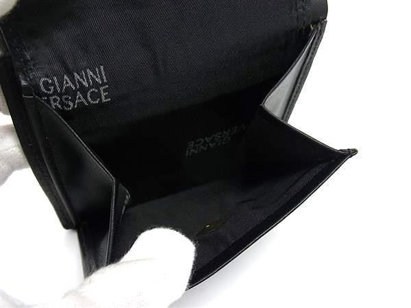 GIANNI VERSACE ジャンニ ヴェルサーチェ 二つ折り財布 サンバースト ブラック系 レザー メンズ 超美品