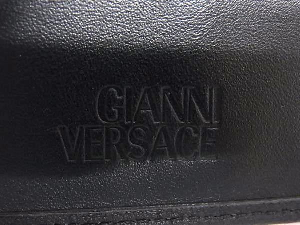 GIANNI VERSACE ジャンニ ヴェルサーチェ 二つ折り財布 サンバースト ブラック系 レザー メンズ 超美品