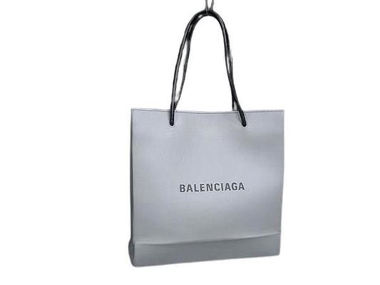 BALENCIAGA バレンシアガ ハンドバッグ 597860 グレー系 レザー レディース ショッピングトート 美品