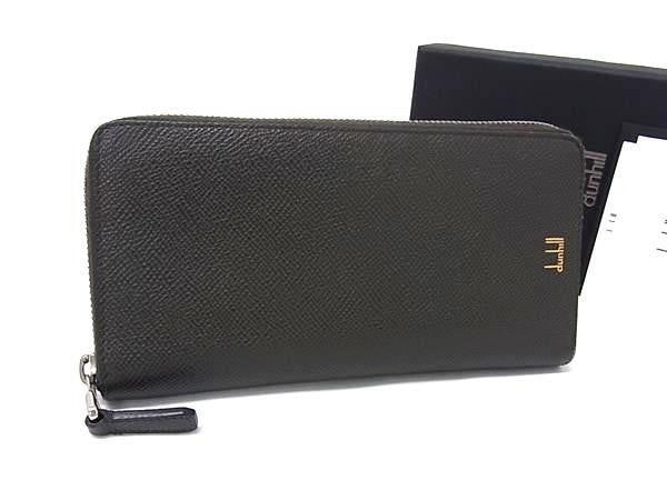 dunhill ダンヒル 長財布 カドガン DU24R2180AP ブラウン系 レザー メンズ ラウンドファスナー シルバー金具 美品