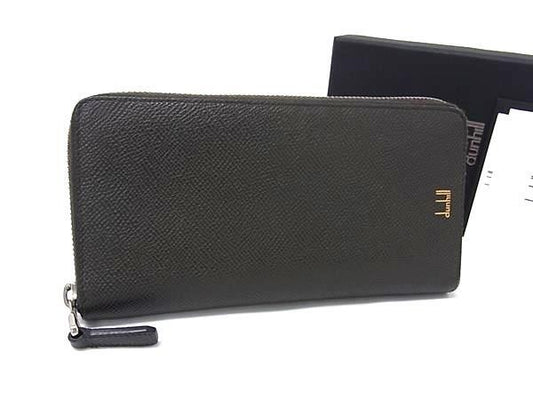 dunhill ダンヒル 長財布 カドガン DU24R2180AP ブラウン系 レザー メンズ ラウンドファスナー シルバー金具 美品