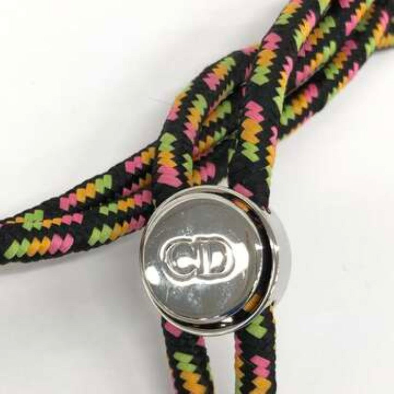 Christian Dior クリスチャンディオール カードケース LEWIS HAMILTON バーティカル カードホルダー ブラック マルチカラー系 レザー キャンバス ユニセックス シルバー金具