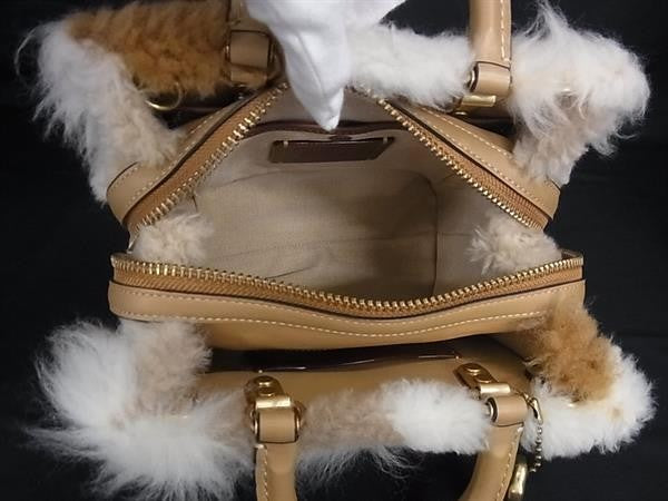 COACH コーチ ハンドバッグ ローグ20 パッチワーク CN315 ナチュラル マルチ系 シアリング × グラブタン レザー レディース 3WAY ショルダーバッグ 新品未使用展示品