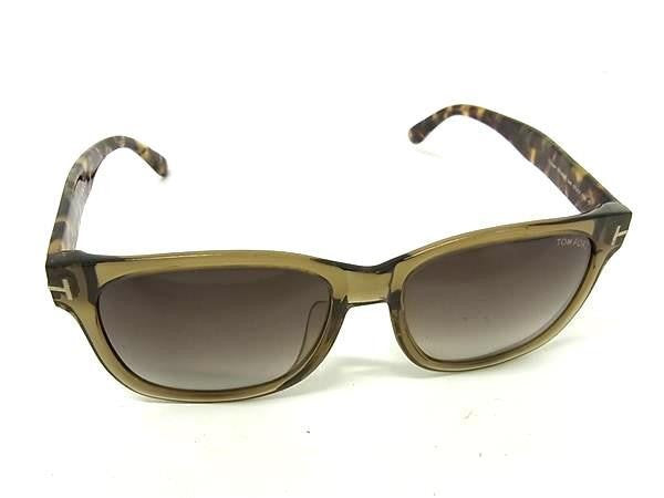 TOM FORD トムフォード サングラス Cooper クーパー TF395-F ブラウン系 カーキ系 プラスチック メンズ アジアンフィット 美品