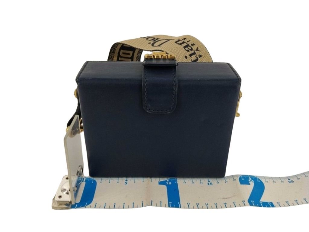 Dior ディオール ショルダーバッグ アディクト スモールボックス ショルダーバッグ ブラック系 レザー レディース ゴールド金具 美品