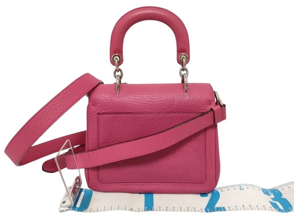 Christian Dior クリスチャン ディオール ハンドバッグ ビーディオール ローズピンク系 レザー レディース 2WAY ショルダーバッグ シルバー金具 美品