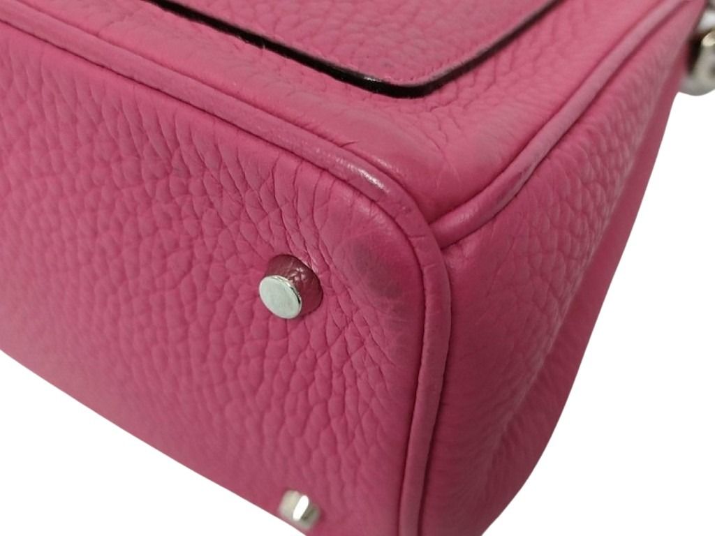 Christian Dior クリスチャン ディオール ハンドバッグ ビーディオール ローズピンク系 レザー レディース 2WAY ショルダーバッグ シルバー金具 美品