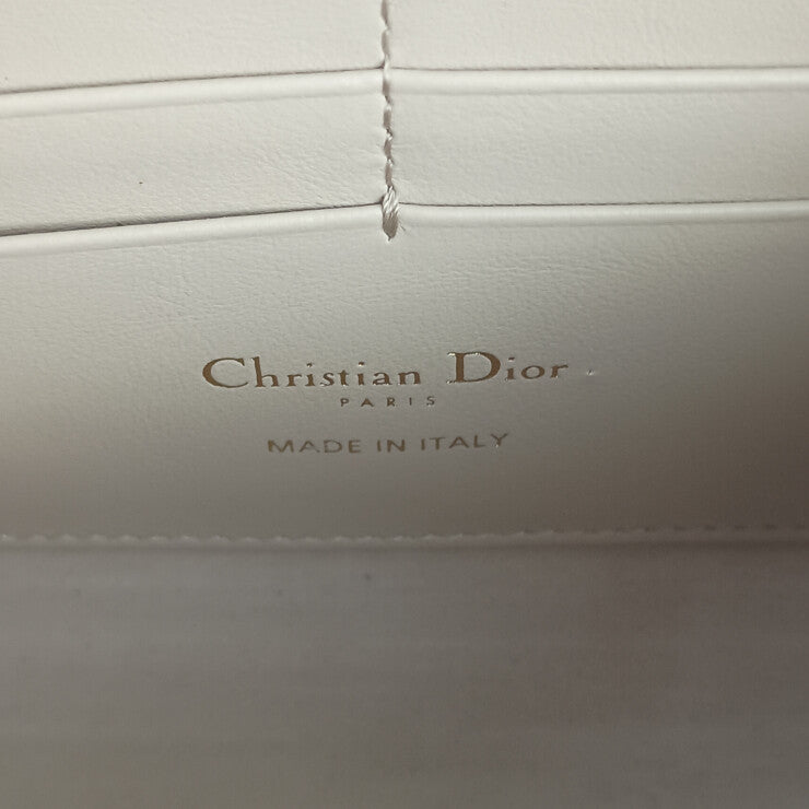 Christian Dior クリスチャン ディオール ショルダーバッグ Bobby East-West ボビー イースト ウエスト チェーンウォレット ベージュ系 レザー レディース チェーン ゴールド金具 美品