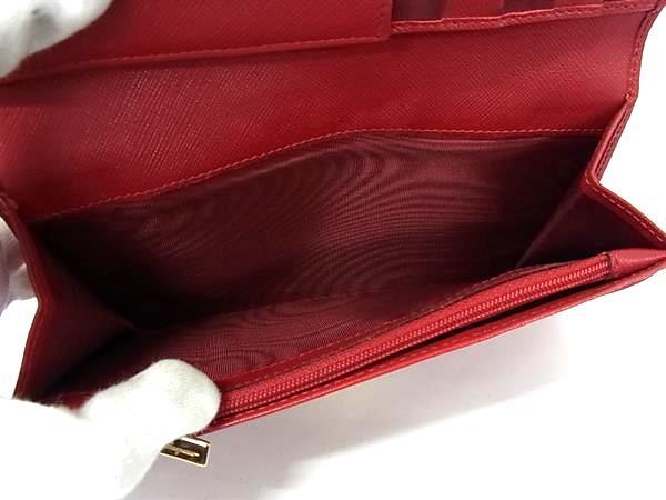 Salvatore Ferragamo フェラガモ 財布 ガンチーニ レッド レザー レディース 二つ折り 長財布 クリップ ゴールド金具