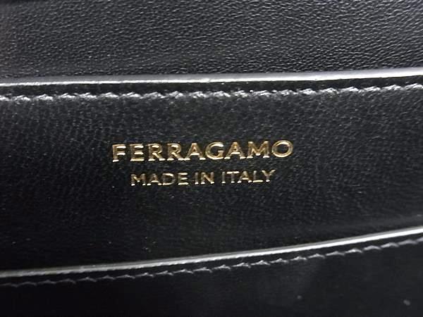 Ferragamo フェラガモ ハンドバッグ ガンチーニ ワンダ 21 3961 ブラック パテントレザー レディース 2WAY ゴールド金具 美品