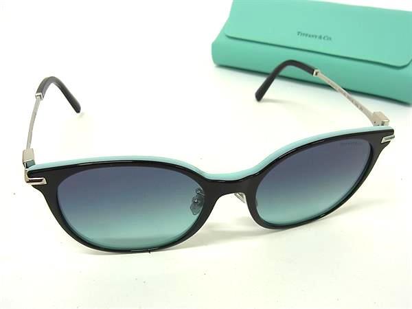 TIFFANY＆Co ティファニー サングラス TF4224D ブラック クリアブルーグラデーション メタル ユニセックス 美品