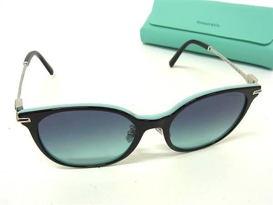 TIFFANY＆Co ティファニー サングラス TF4224D ブラック クリアブルーグラデーション メタル ユニセックス 美品