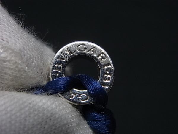 BVLGARI ブルガリ ブレスレット ブルガリブルガリ ネイビー シルバー SV925 キャンバス メンズ コードブレス