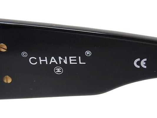 CHANEL シャネル サングラス ココマーク マトラッセ 01450 ブラック系 クリアブルー プラスチック ユニセックス 美品