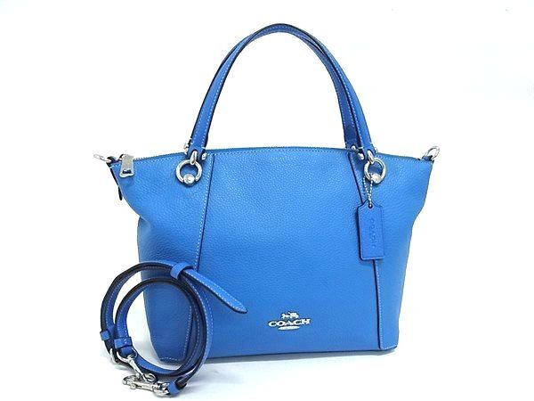COACH コーチ ハンドバッグ ケイシー サッチェル C6229 ブルー レザー レディース 2WAY シルバー金具 美品