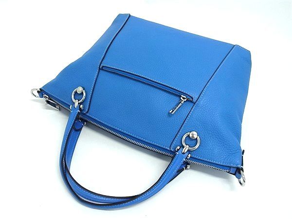 COACH コーチ ハンドバッグ ケイシー サッチェル C6229 ブルー レザー レディース 2WAY シルバー金具 美品