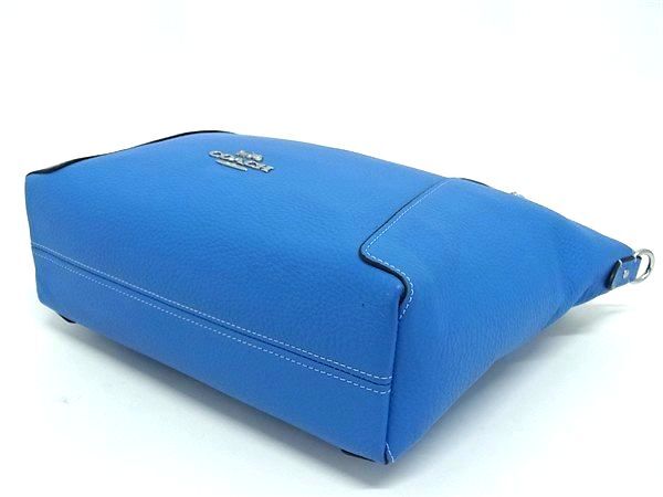 COACH コーチ ハンドバッグ ケイシー サッチェル C6229 ブルー レザー レディース 2WAY シルバー金具 美品