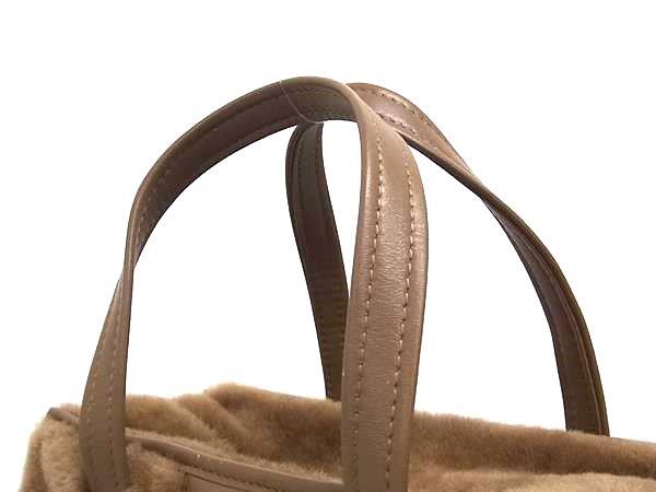 BALENCIAGA バレンシアガ ハンドバッグ バザールショッパー 443096 ブラウン ムートン レディース 美品