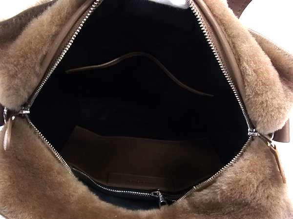 BALENCIAGA バレンシアガ ハンドバッグ バザールショッパー 443096 ブラウン ムートン レディース 美品
