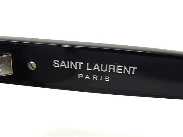 SAINT LAURENT サンローラン サングラス YSLロゴ SL M38/K ブラック クリアグレー プラスチック ユニセックス 美品